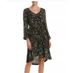 Zadig & Voltaire Floral Dress‎ in Black Rossignol Women's Size M Long Sleeve
